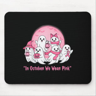 October We Wear Nk Ghosts Halloween Breast Cancer Mouse Pad