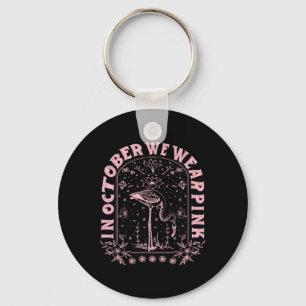 October We Wear Pink Breast Cancer Awareness Keychain