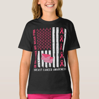 October We Wear Pink Breast Cancer Awareness Posta T-Shirt