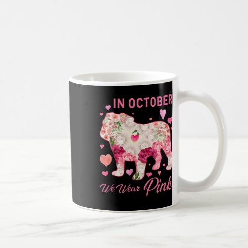 October We Wear Pink English Bulldog Cancer Awaren Coffee Mug