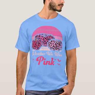 October We Wear Pink Leopard Pumpkin Halloween Bre T-Shirt