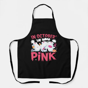 October We Wear Pink Nurse Breast Cancer Awareness Apron
