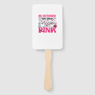 October We Wear Pink Nurse Breast Cancer Awareness Hand Fan