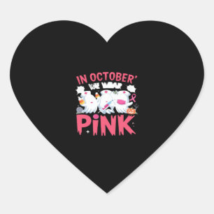 October We Wear Pink Nurse Breast Cancer Awareness Heart Sticker