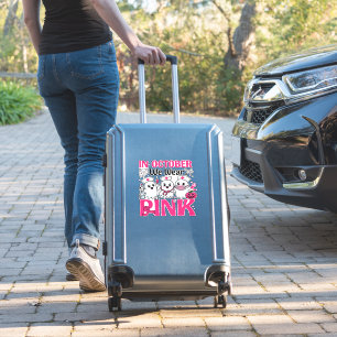 October We Wear Pink Nurse Breast Cancer Awareness Sticker