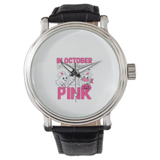 October We Wear Pink Nurse Breast Cancer Awareness Watch