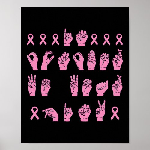 October We Wear Pink Sign Language Breast Cancer S