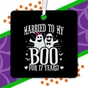 October Wedding Anniversary Funny 17th Anniversary Metal Ornament
