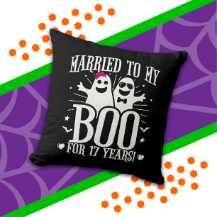 October Wedding Anniversary Funny 17th Anniversary Throw Pillow