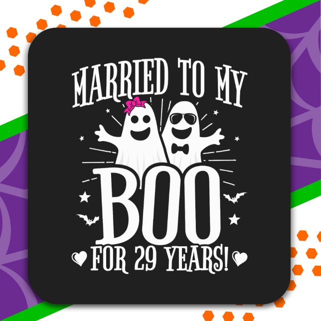 October Wedding Anniversary Funny 29th Anniversary Square Sticker (Creator Uploaded)