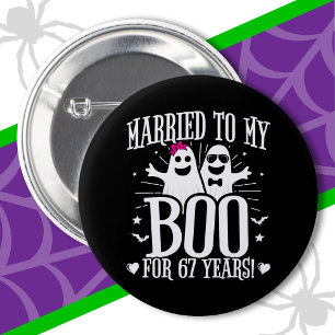 October Wedding Anniversary Funny 67th Anniversary Button