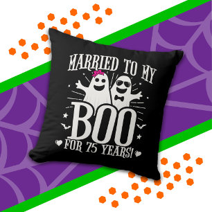 October Wedding Anniversary Funny 75th Anniversary Throw Pillow