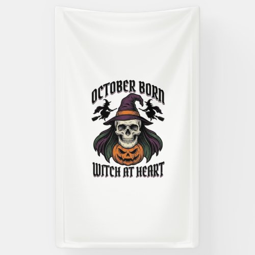 October Witch Shirt Vintage Halloween Birthday Des Banner