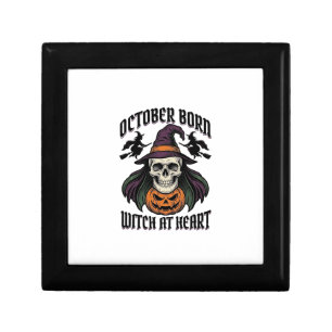 October Witch Shirt Vintage Halloween Birthday Des Gift Box