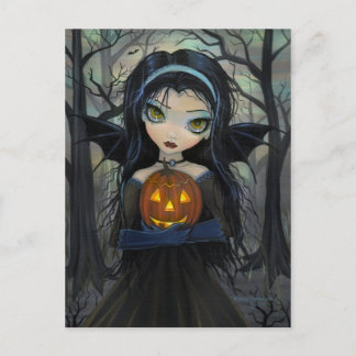 October Woods Gothic Vampire Halloween Postcard