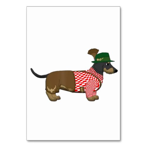 Octoberfest 2018  _ Funny German Dachshund Costume Table Number