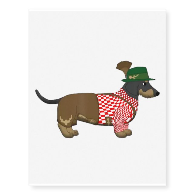 Octoberfest 2018  - Funny German Dachshund Costume Temporary Tattoos (Front)