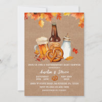 Octoberfest Beer & Bottles Baby Shower Invitation