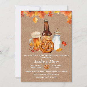 Octoberfest Beer & Bottles Baby Shower Invitation