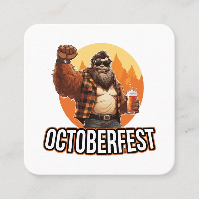 Octoberfest Bigfoot  Square Business Card (Front)