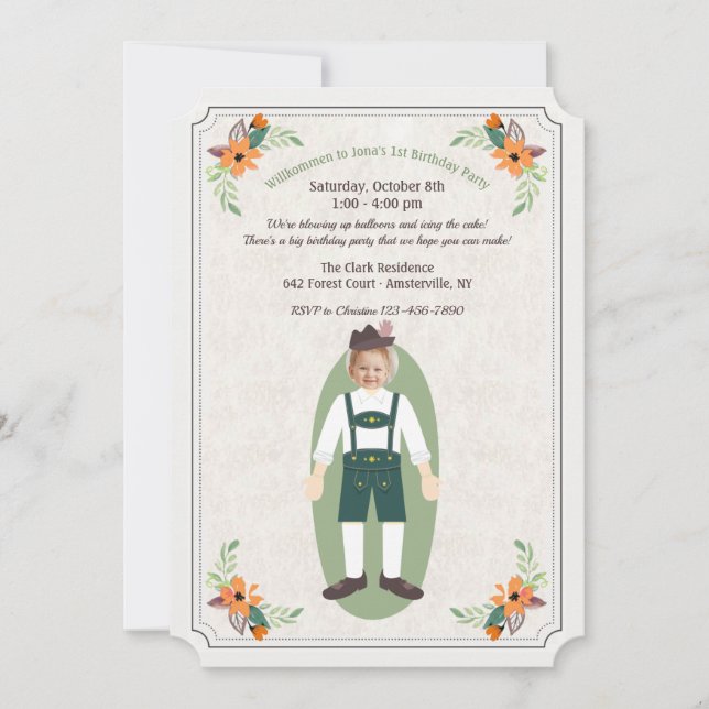 Octoberfest Boy Photo Invitation (Front)