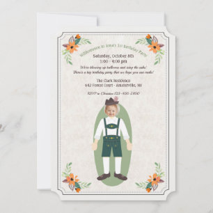 Octoberfest Boy Photo Invitation