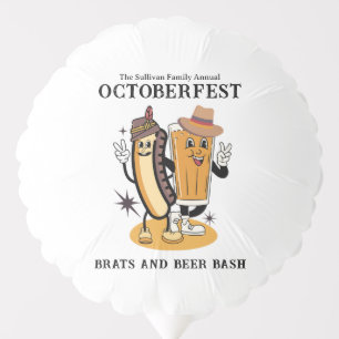Octoberfest Brats and Beer Fall Party Retro Balloon