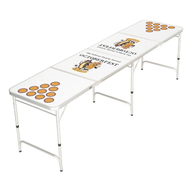 Octoberfest Brats and Beer Fall Party Retro Beer Pong Table (Angled)