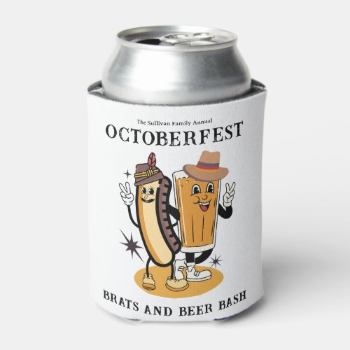 Octoberfest Brats and Beer Fall Party Retro Can Cooler