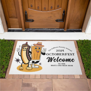 Octoberfest Brats and Beer Fall Party Retro Doormat