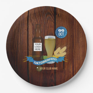 Octoberfest Club/Pub/Company add logo Paper Plates