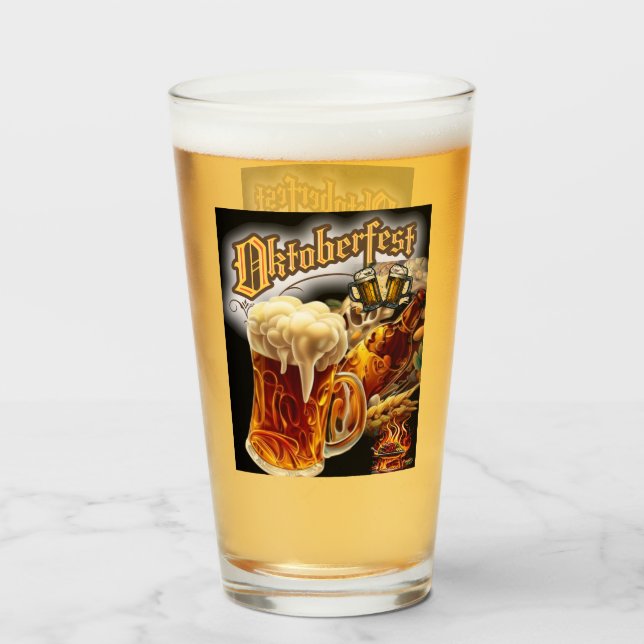 Octoberfest Drinking Germany Beer Glass (Back Filled)