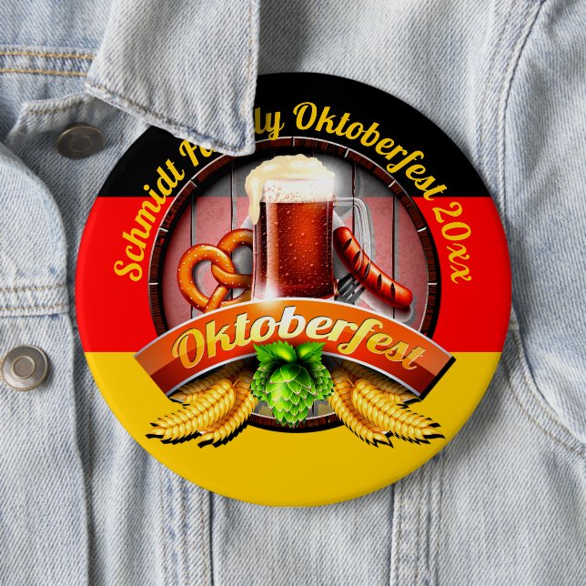 Octoberfest Festival Personalize Name Year 20xx Button (In Situ)