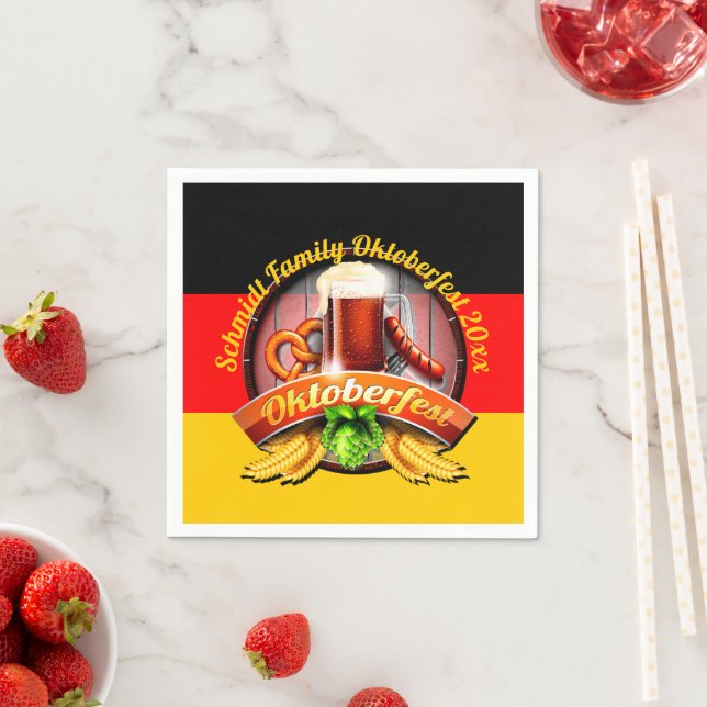Octoberfest Festival Personalize Name Year Napkins (Insitu)