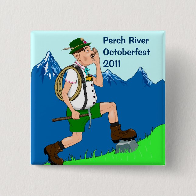 Octoberfest Festival Pins Yodeling in Lederhosen (Front)