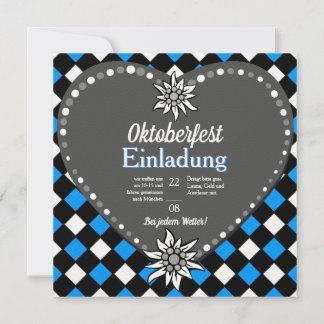 Octoberfest invitation black blue white