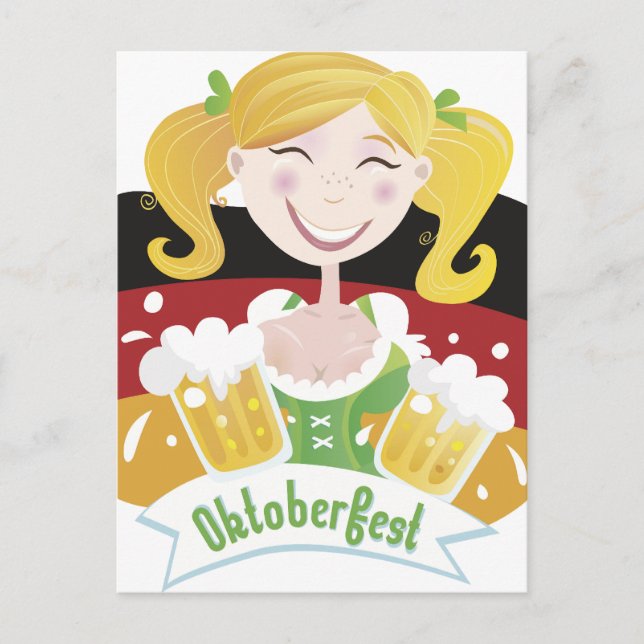 Octoberfest Mädchen Postcard (Front)