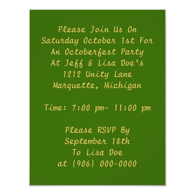 Octoberfest Oktoberfest Party Invitations Beer