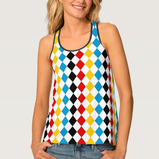 Octoberfest Outfit Bavarian and German Flag Colors Tank Top (Front)