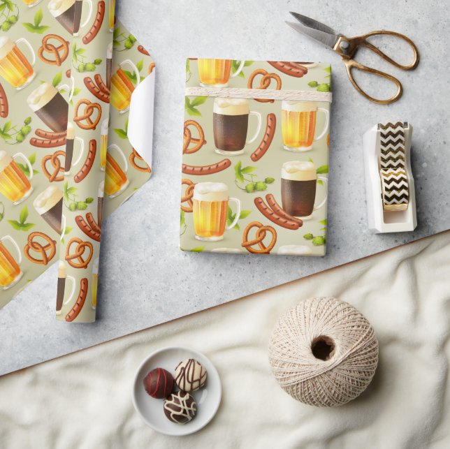 Octoberfest Sausage & Beer Wrapping Paper (Crafts)