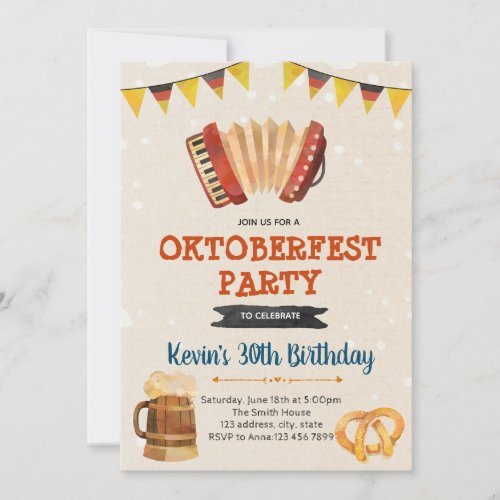 Octoberfest theme party invitation