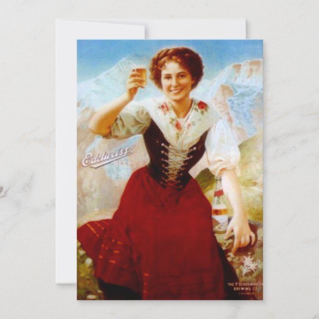 OCTOBERFEST vintage Edelweiss BEER PARTY INVITES (Front)