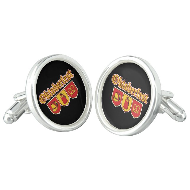 Octoberfestt-Shields-Icons2 Cufflinks (Angled)