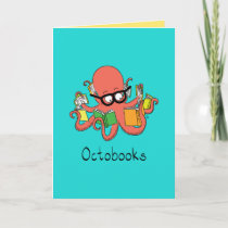 Octobooks - Octopus Reading Books Greeting Card