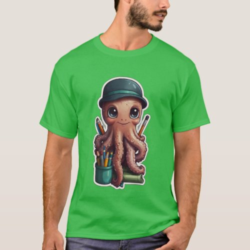 OctoCraft Tees Whimsical Octopus Artistry T_Shirt