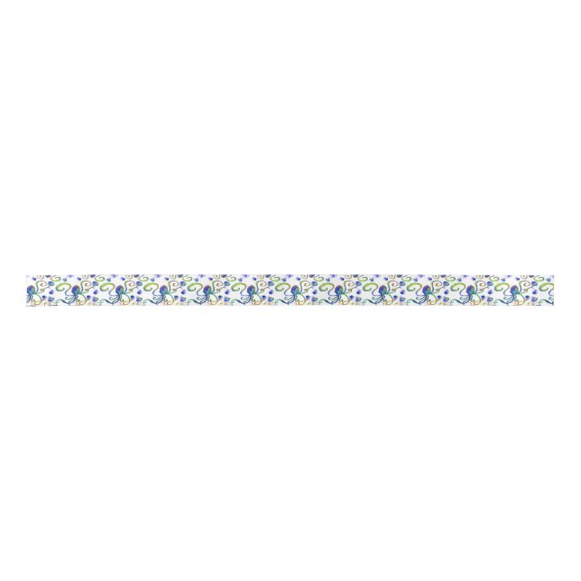Octojelly Pattern Sea Creature Ribbon (Front)