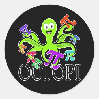 Octopi Classic Round Sticker by tshirtmeshirt at Zazzle