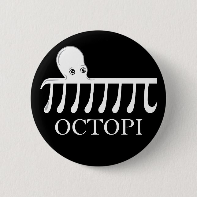Octopi - Funny Pi Octopus Math Button (Front)