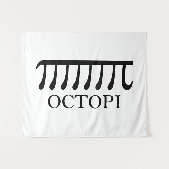 Octopi - Funny Pi Octopus Math Tapestry (Front (Horizontal))