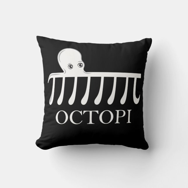 Octopi - Funny Pi Octopus Math Throw Pillow (Front)